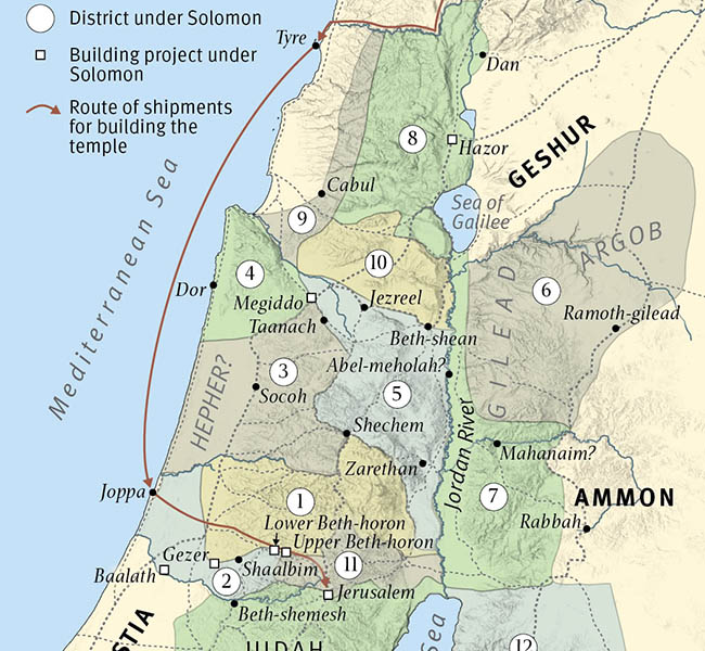 1 Kings Images - Solomon's Administrative Districts