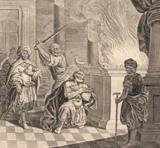 1 Kings Images - Joab Beheaded by Order of King Solomon