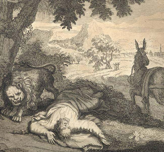 1 Kings Images - The Disobedient Prophet Is Killed by a Lion