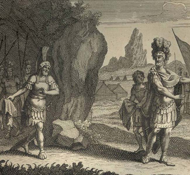 1 Samuel Images - David Shows Saul the Piece of Robe He Took