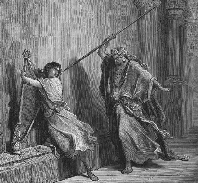 1 Samuel Images - Saul and David (engraving)