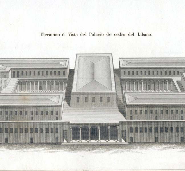 2 Chronicles Images - Elevation and View of the Palace of Cedars in Lebanon