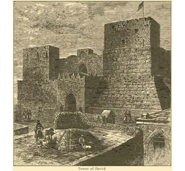 2 Chronicles Images - Tower of David (engraving)