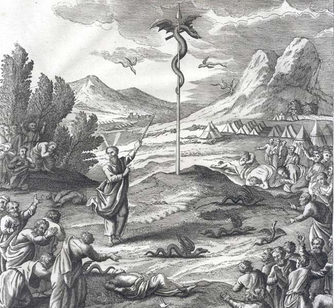 2 Kings Images - The Brasen Serpent Set up by Moses in the Wilderness