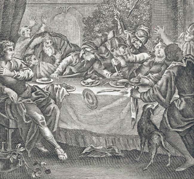 2 Samuel Images - Amnon Assassinated by Order of His Brother Absalom