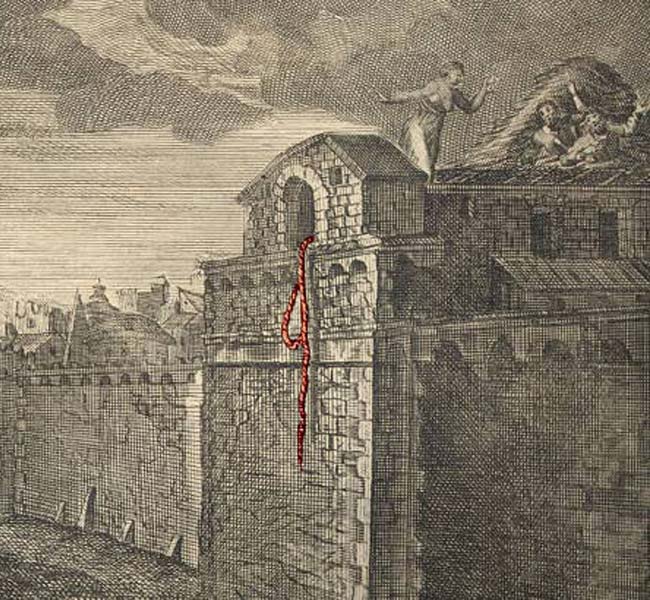 Hebrews Images - Rahab Letting Down the Scarlet Cord