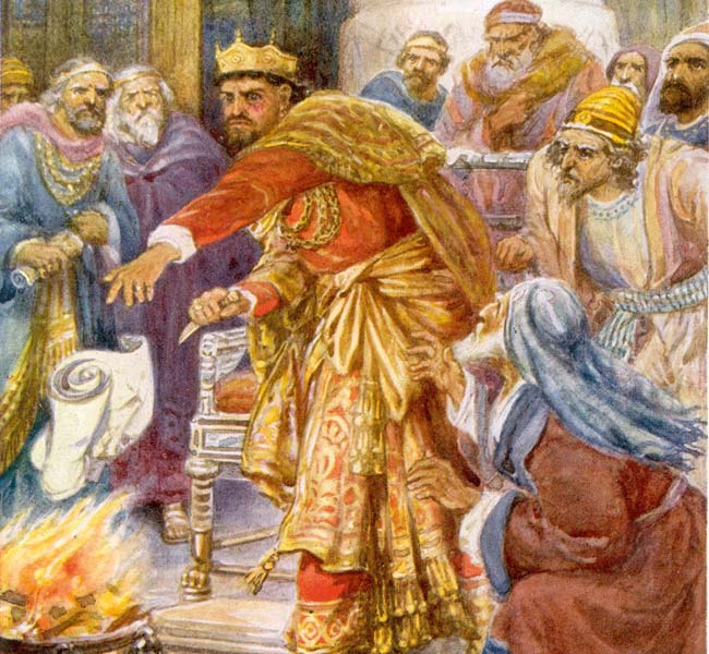 Jeremiah Images - King Jehoiakim Burns Jeremiah's Words
