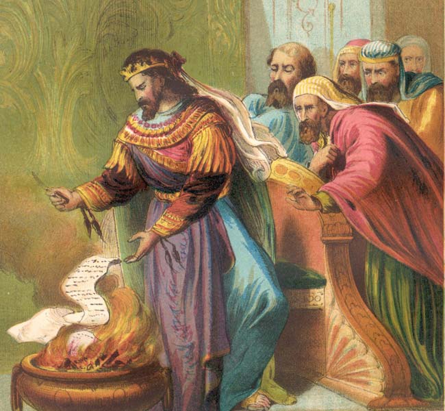 Jeremiah Images - Jehoiakim Destroying the Divine Message