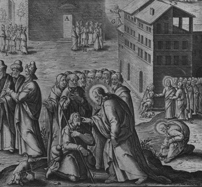 John Images - Man Born Blind Healed (engraving)