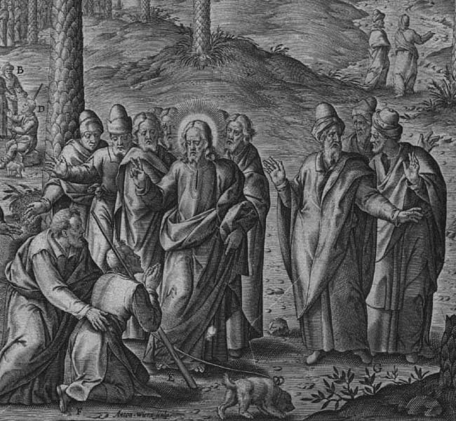 Luke Images - Jesus Heals Bartimaeus (engraving)