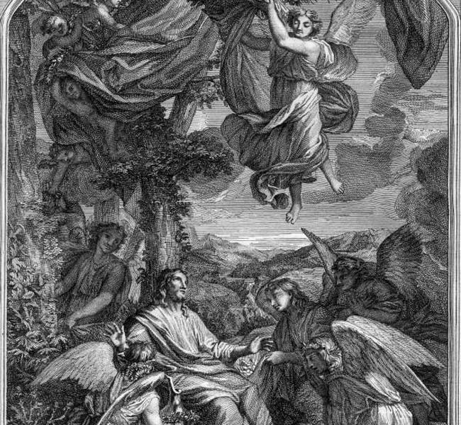 Mark Images - Angels Minister to Jesus (engraving)
