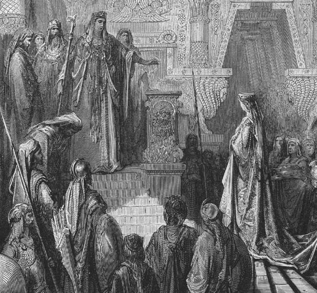 Psalms Images - Solomon and Queen of Sheba (engraving)