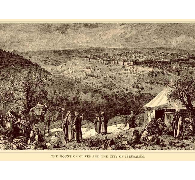 Zechariah Images - Mt. of Olives and Jerusalem engraving