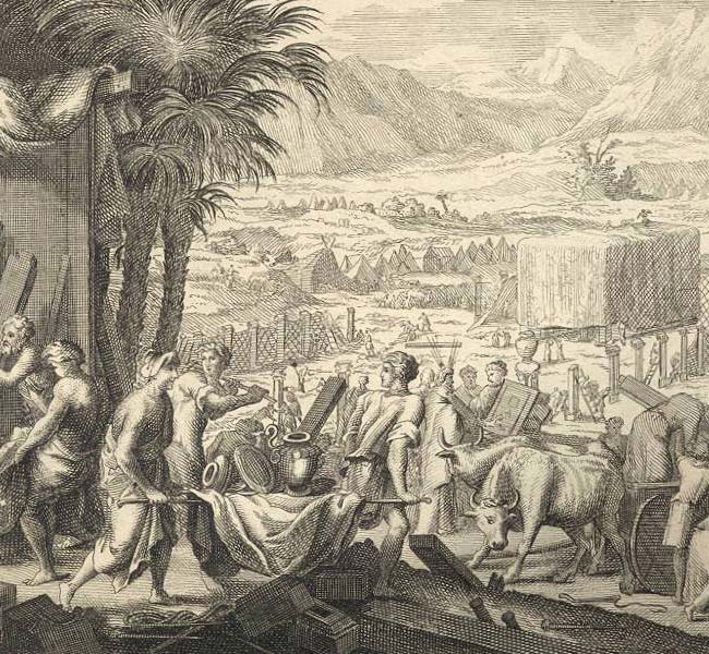 Exodus Images - Moses Sets up the Enclosure of the Tabernacle