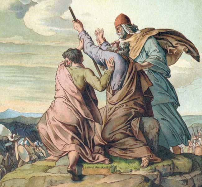 Exodus Images - Aaron and Hur Holding up the Hands of Moses