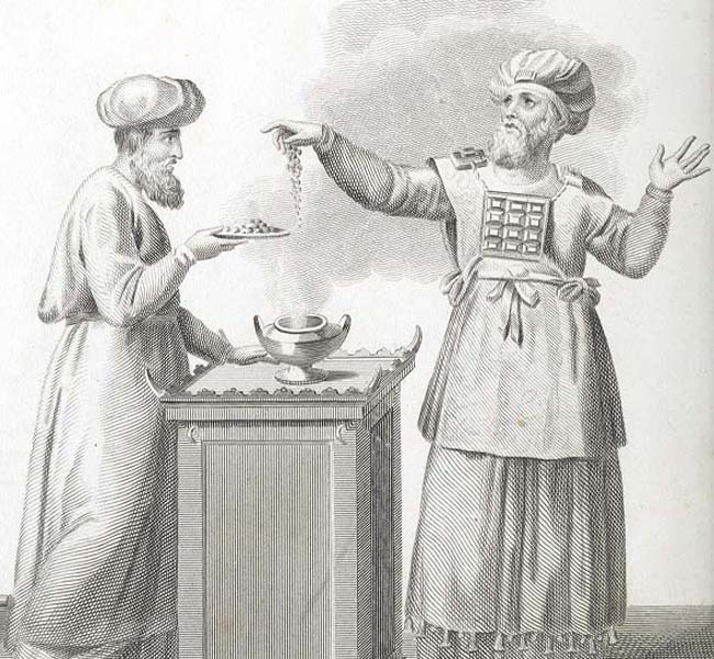 Exodus Images - The High Priest Burning Incense on the Altar of Gold and the Incense That a Priest Presents Him