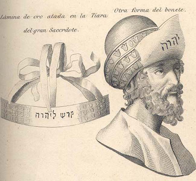 Exodus Images - Laminates of Gold Tied in the Tiara of the High Priest and Another Form of the Cap