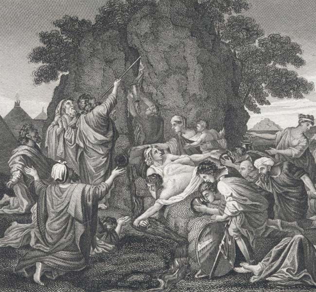 Exodus Images - Moses Strikes the Rock and Water Flows